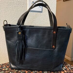Go Forth Goods LE Indigo Bison Leather Small Avery Tote NEW MSRP $400